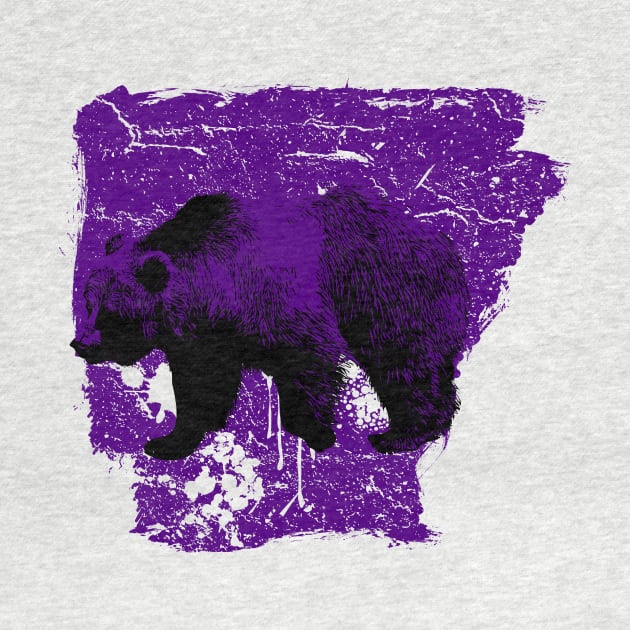 Messy Arkansas Purple Bear by rt-shirts